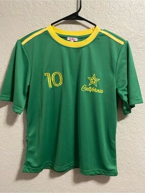 California 10 Green & Yellow Sports Tee